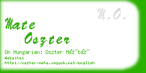 mate oszter business card